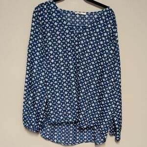 Elegant Navy Polka Dot Blouse